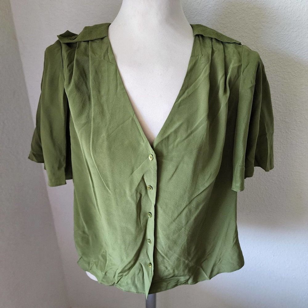 Joie Green Button-Up Blouse